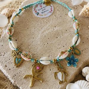 Image Collier Lagon Unique | Bijou Bohème en Acier Inoxydable & Coquillages | Collier Plage, Tortue, Étoile de Mer | Fait Main, Cadeau Été