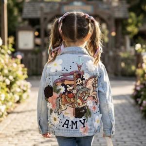 Image décor carrousel vintage  “Vestes en Jean Personnalisées & Féeriques pour Enfants – Cadeaux Uniques pour Noël et Anniversaires