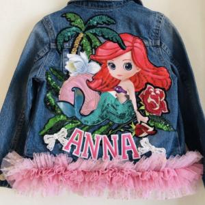 Image Decor mermaid sur veste en jeans basique inclus