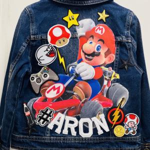 Image decor game sur veste en jeans basic