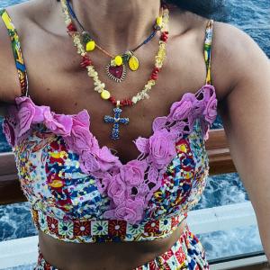 Image Double Collier Collier Fait Main  Cadeau Potique et Unique pour Nol ou Anniversaire Model positano model unique 