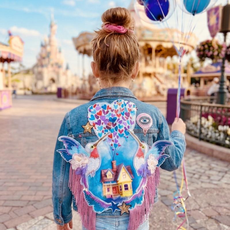 Décor Ballons dreams sur veste en jean basique
