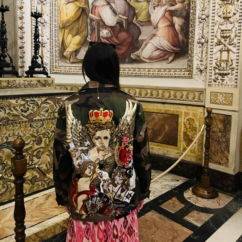 jacket MILITAIRE vintage neuf décor Angelus Art