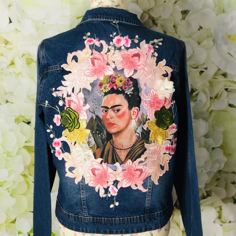 Décor frida Miroir d épine sur veste en jeans Classic 