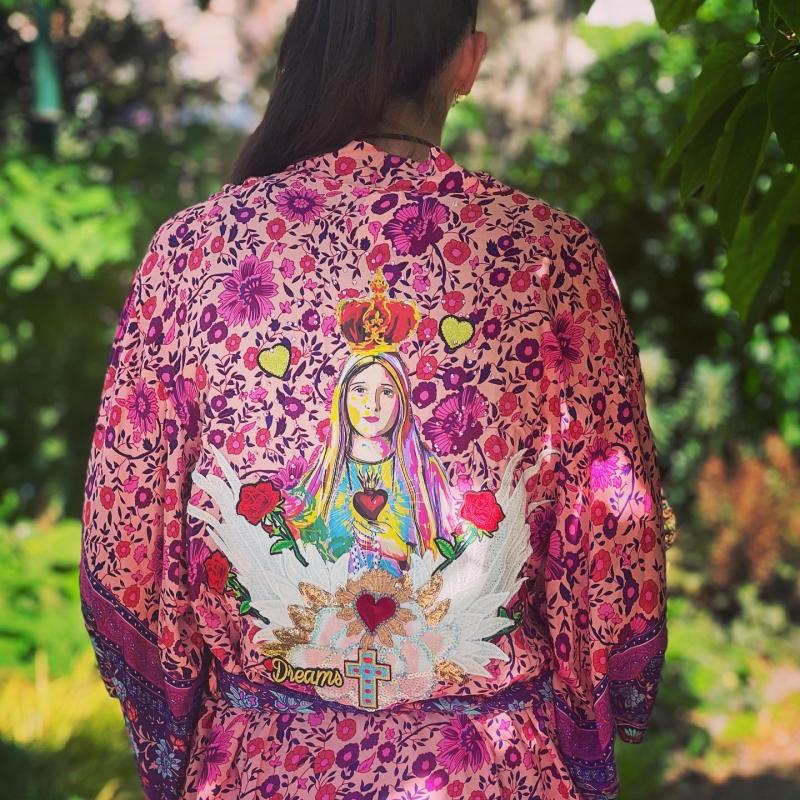 kimono décor Madone Ave Maria