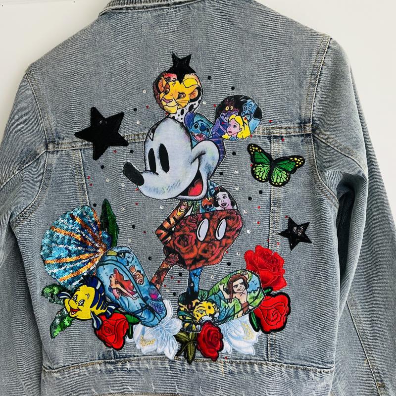 décor, mouse, mosaïque  “Vestes en Jean Personnalisées & Féeriques pour Enfants – Cadeaux Uniques pour Noël et Anniversaires