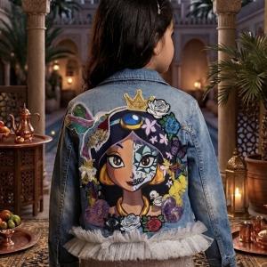 Image décor, miroir de Jasmine  “Vestes en Jean Personnalisées & Féeriques pour Enfants – Cadeaux Uniques pour Noël et Anniversaires