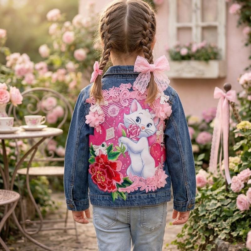 Décor Marie, fantaisie  “Vestes en Jean Personnalisées & Féeriques pour Enfants – Cadeaux Uniques pour Noël et Anniversaires