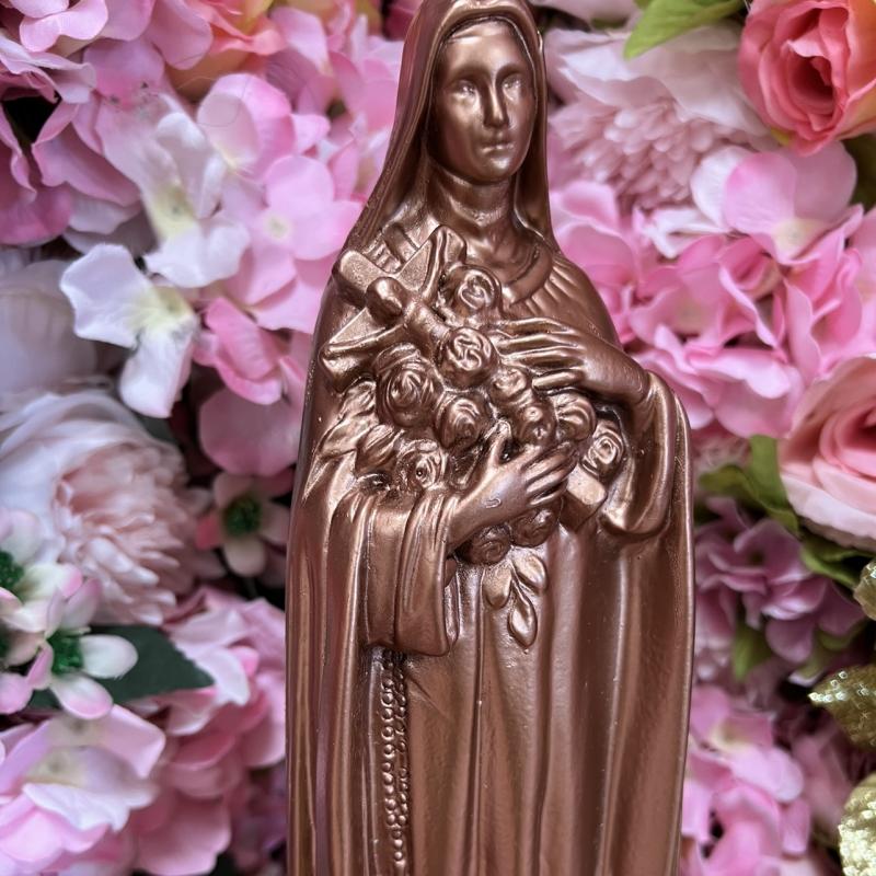 Sainte Therese en cire Or Rose