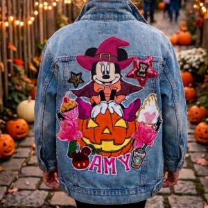 Image décor, Halloween Mouse  “Vestes en Jean Personnalisées & Féeriques pour Enfants – Cadeaux Uniques pour Noël et Anniversaires