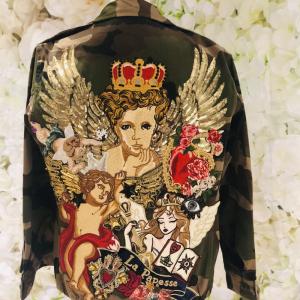 Image jacket MILITAIRE vintage neuf décor Angelus Art