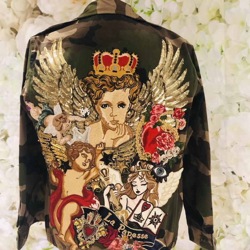 jacket MILITAIRE vintage neuf décor Angelus Art