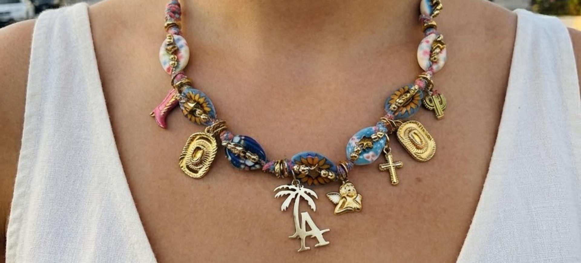 Image Collier Los Angeles - Coquillages Cauris et Acier Inoxydable (Modèle Unique)