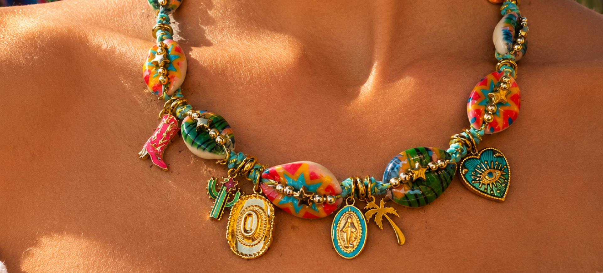 Image Collier Mexico - Coquillages, Cauris et Pendentifs en Acier Inoxydable